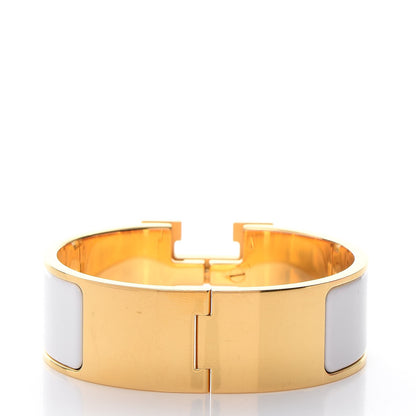 Hermes Enamel Wide Clic Clac H Bracelet PM White 3 of 5