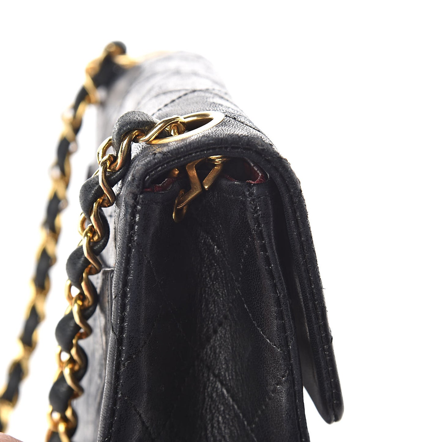 Lambskin Quilted Mini Square Flap Black