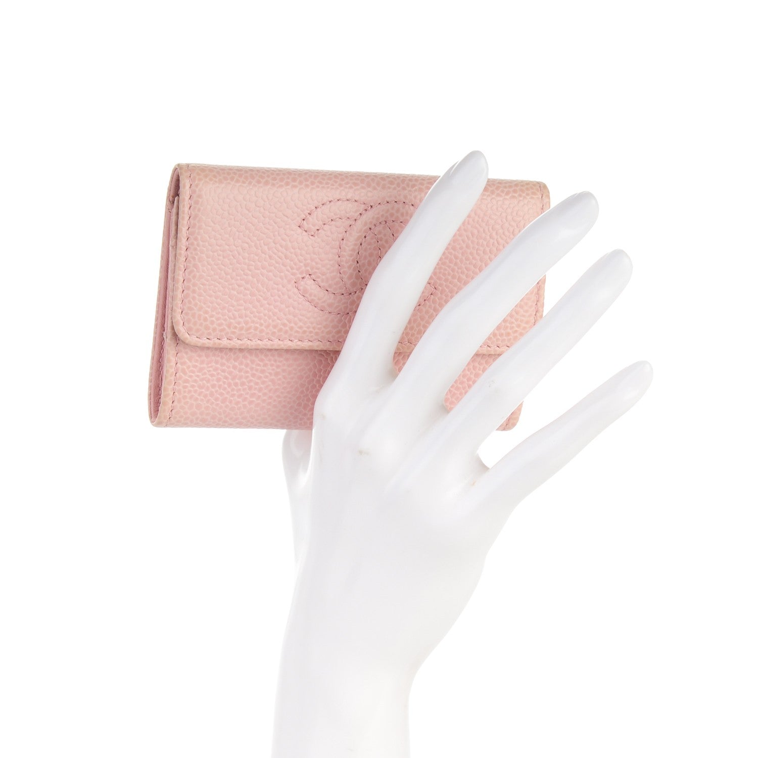 Chanel Caviar CC Timeless Card Holder Pink 2 of 8