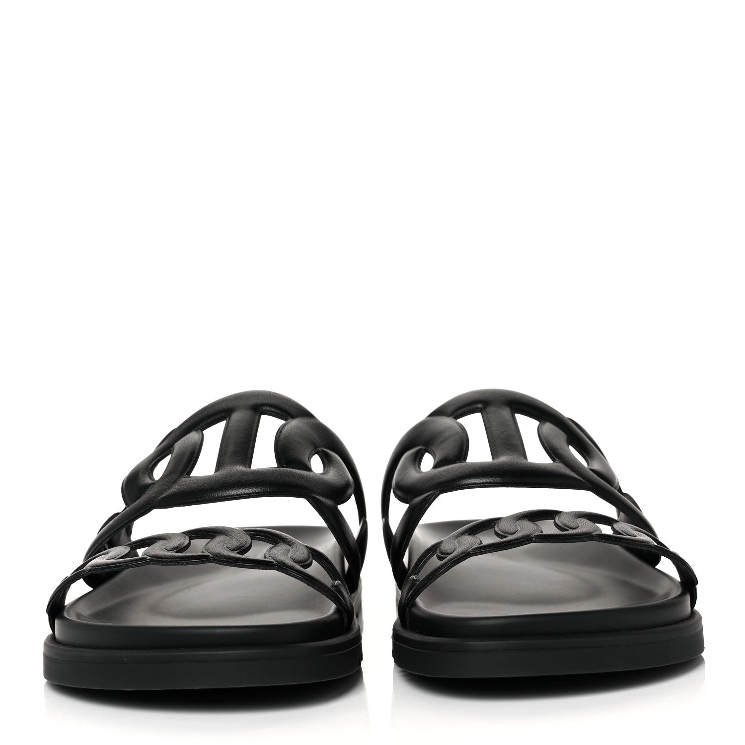 Hermes Nappa Extra Sandals 37.5 Black 3 of 18