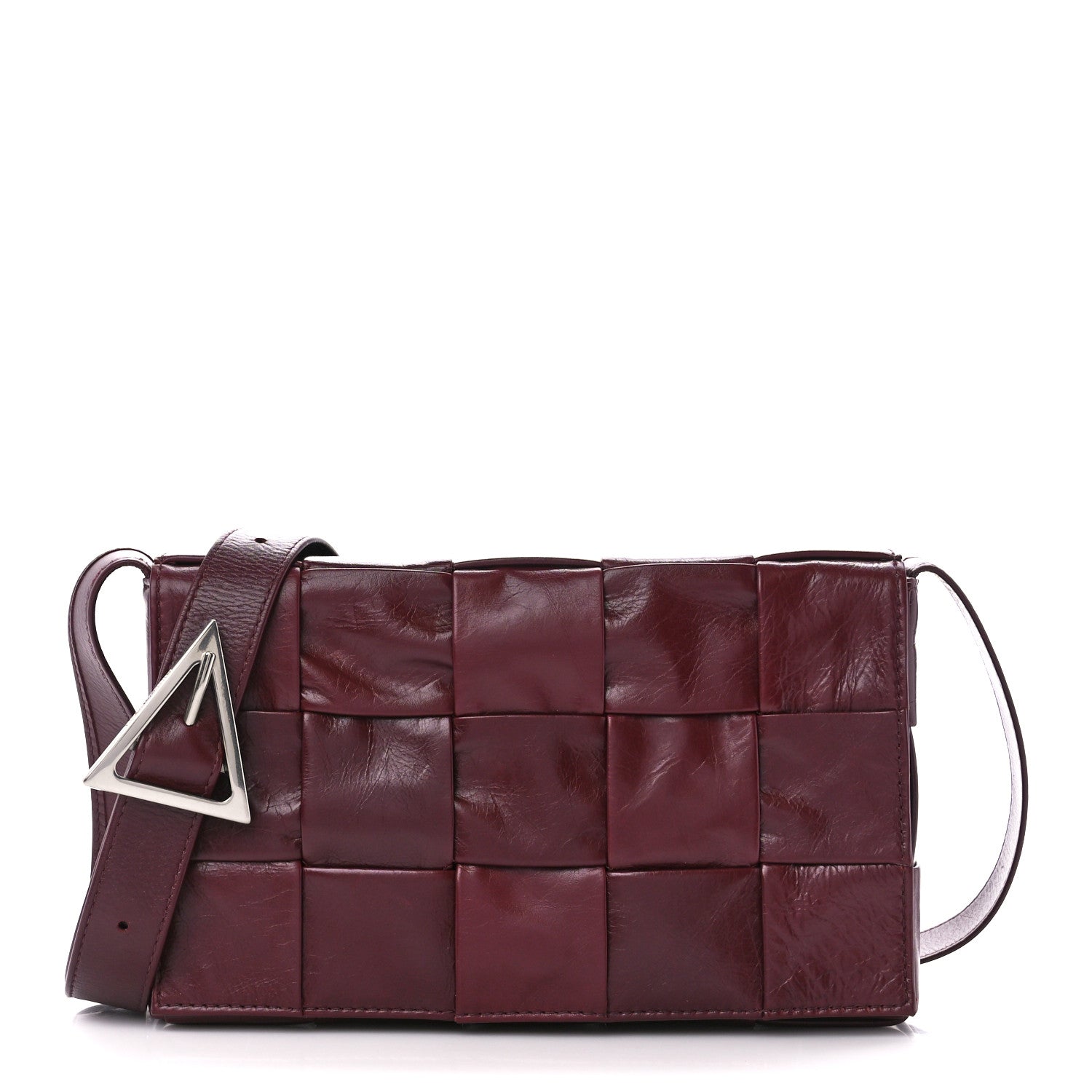 Bottega Veneta Paper Calfskin Maxi Intreccio Cassette Crossbody Bag Barolo 1 of 10