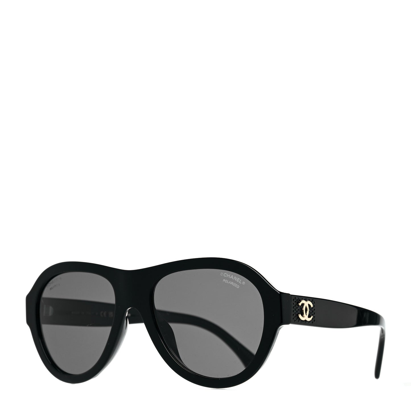 Acetate Strass Polarized Pilot Sunglasses 5467-B Black