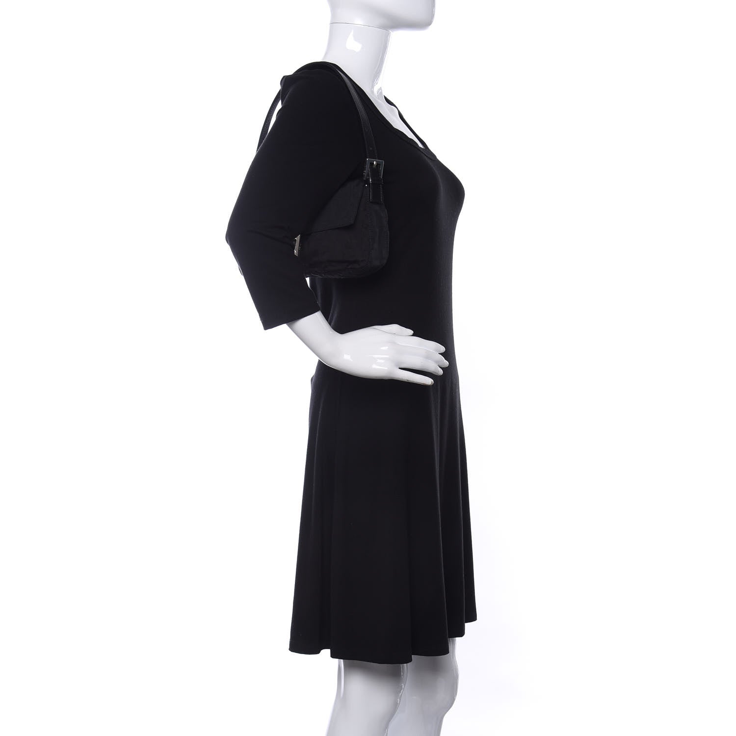 Fendi Nylon Zucca Baguette Black 2 of 9