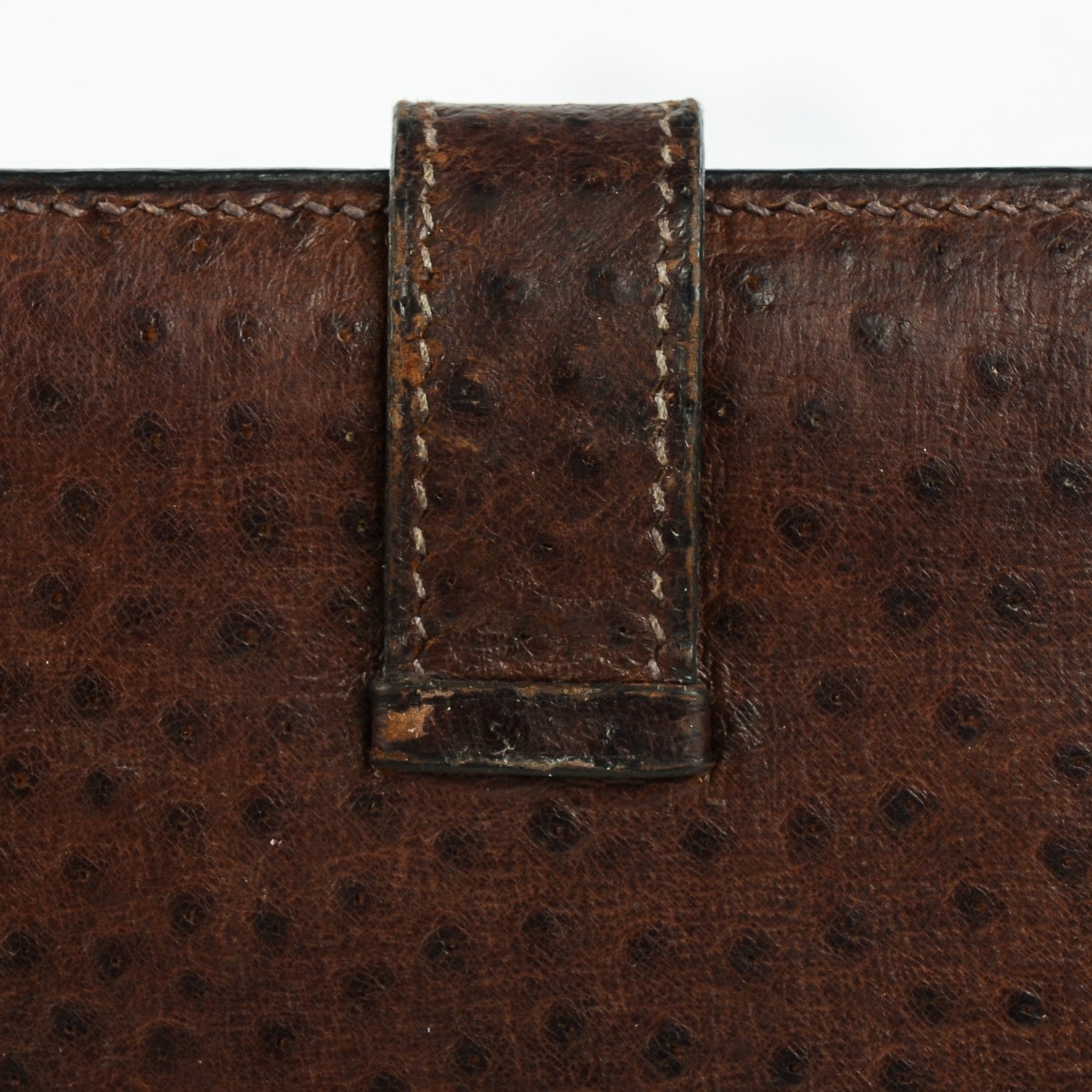 Hermes Ostrich Bearn Wallet Chocolate 11 of 12