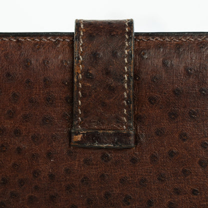 Hermes Ostrich Bearn Wallet Chocolate 11 of 12
