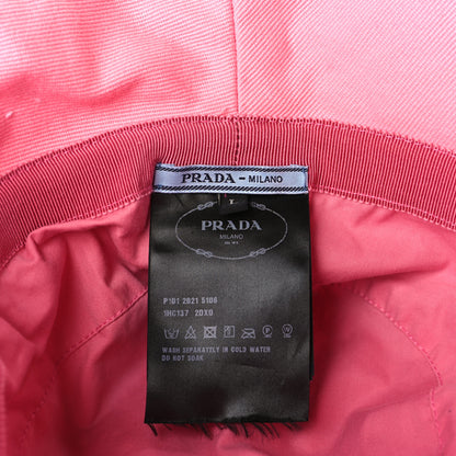 Prada Terry Cloth Logo Embroidered Womens Bucket Hat L Petalo Black 6 of 6