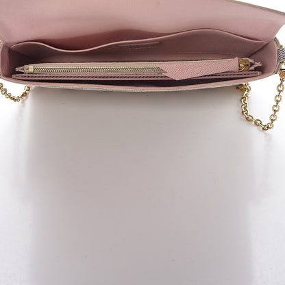 Louis Vuitton Damier Azur Pochette Felicie Chain Wallet Rose Ballerine 7 of 17