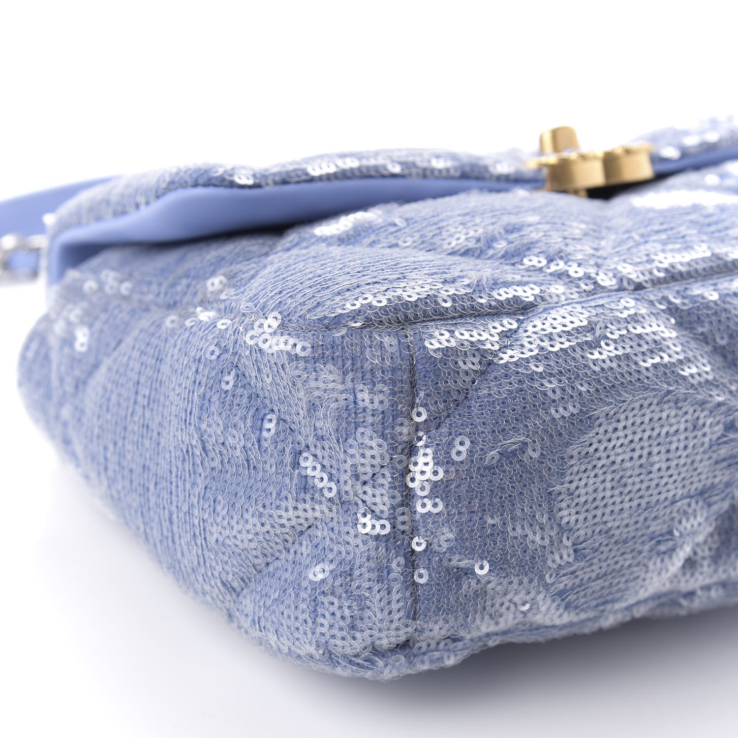 Chanel Sequin Quilted Medium Chanel 19 Flap Light Blue 4 of 8