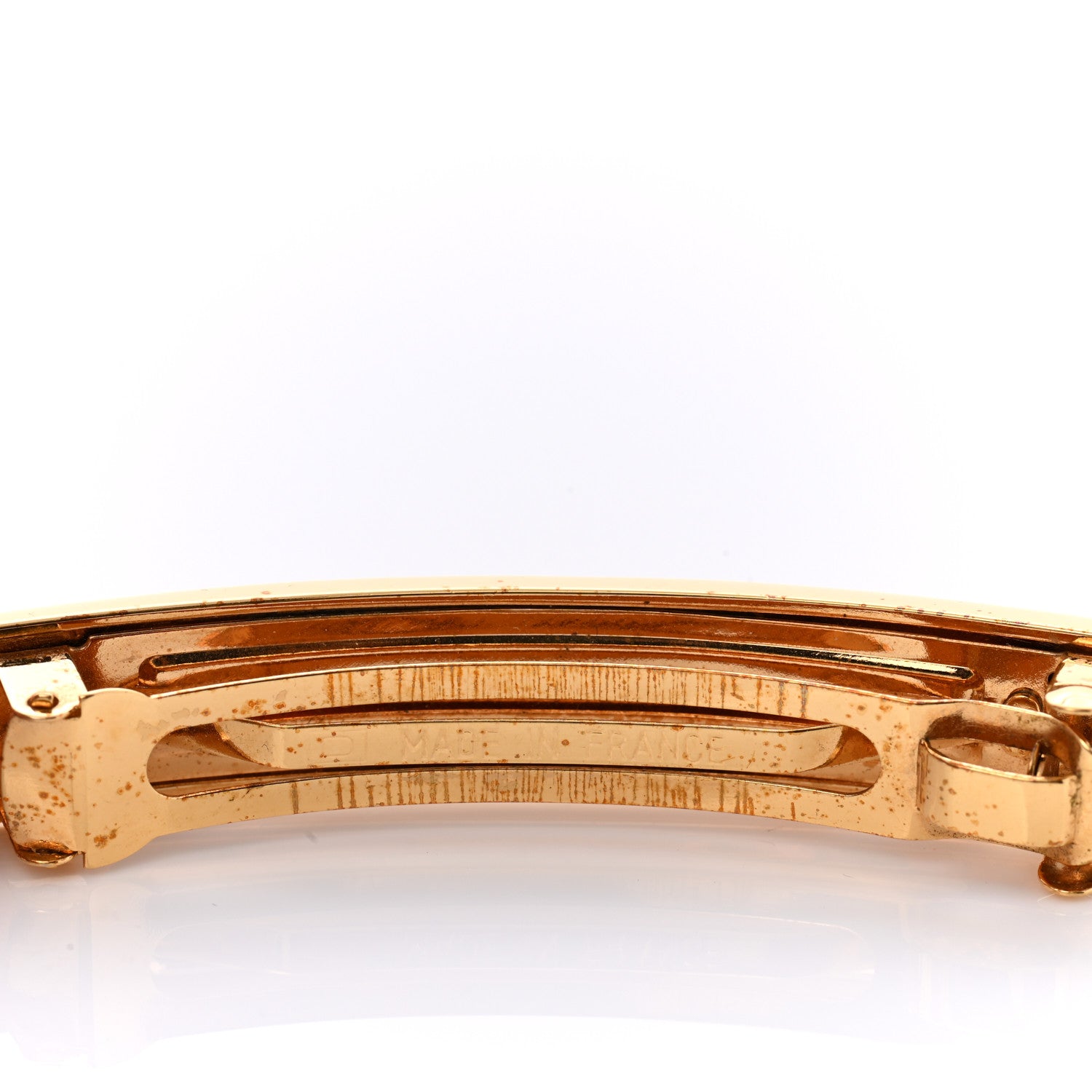 Chanel Metal Logo Hair Clip Barrette Gold 4 of 5