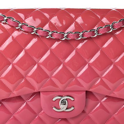 Chanel Patent Quilted Jumbo Double Flap Pink 8 of 16