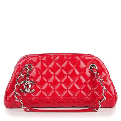 Chanel Patent Quilted Small Just Mademoiselle Bowling Bag Red 1 of 7