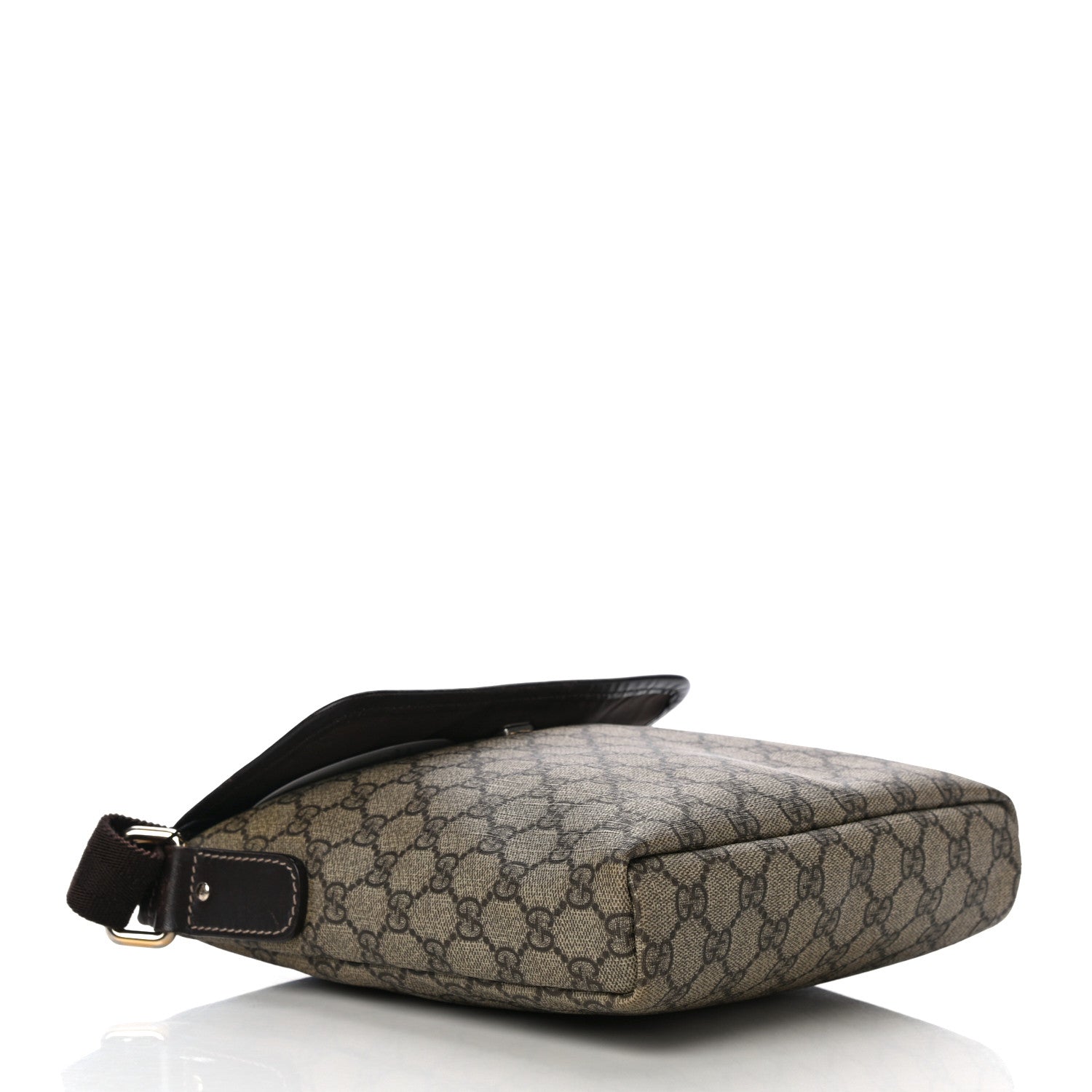 Gucci GG Plus Monogram Small Flap Messenger Bag Beige Dark Brown 4 of 17