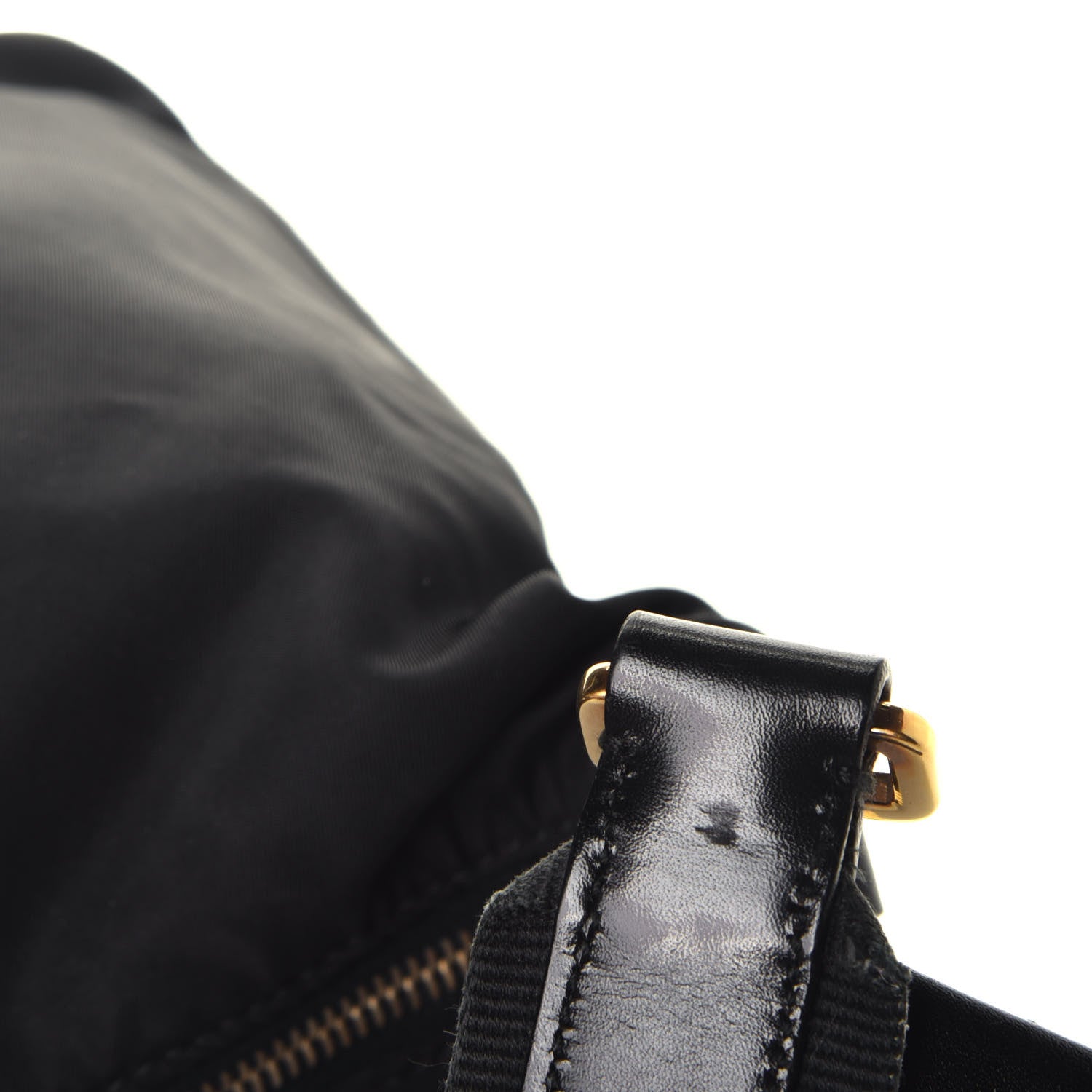 Prada Tessuto Nylon Calfskin Hobo Black 10 of 10