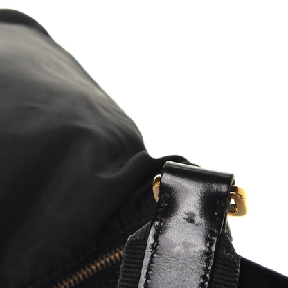 Prada Tessuto Nylon Calfskin Hobo Black 10 of 10