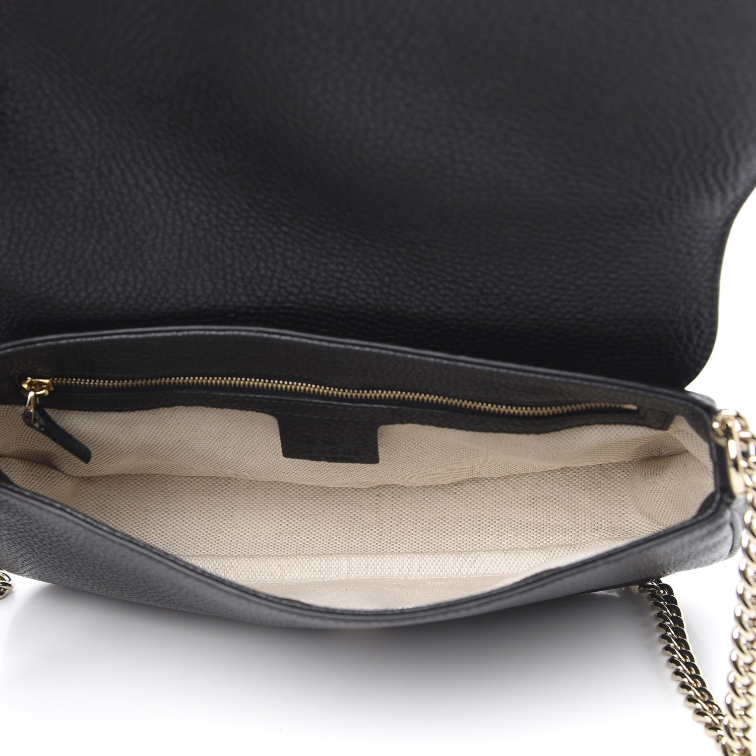 Gucci Pebbled Calfskin Medium Soho Flap Crossbody Black 5 of 10
