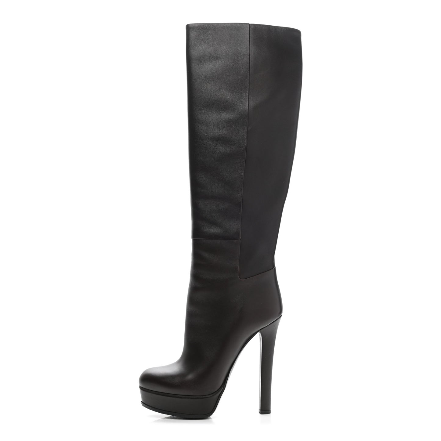 Calfskin Alexa Knee High Platform Boots 36.5 Black