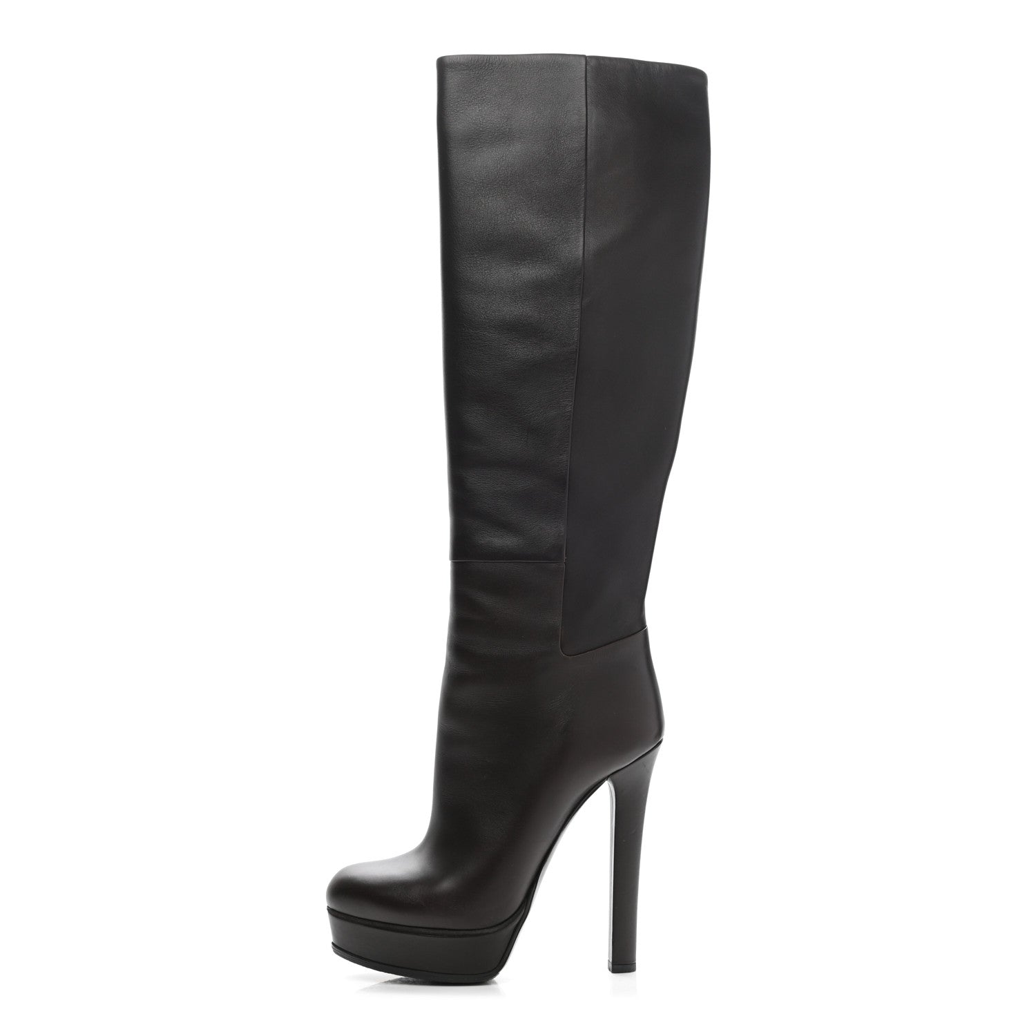 Gucci Calfskin Alexa Knee High Platform Boots 36.5 Black 1 of 8
