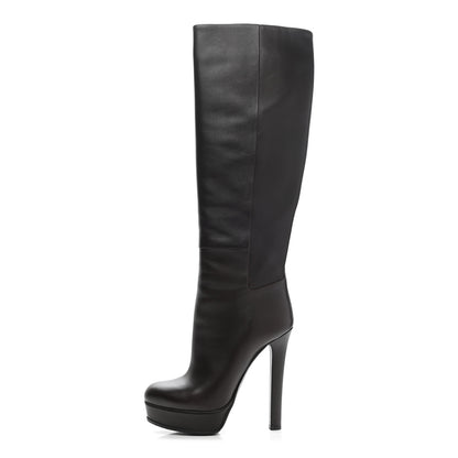 Gucci Calfskin Alexa Knee High Platform Boots 36.5 Black 1 of 8