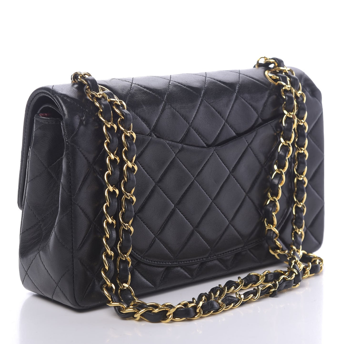 Lambskin Quilted Small Double Flap Black