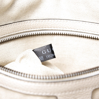 Gucci Grained Calfskin Logo Half Moon Hobo White 9 of 10