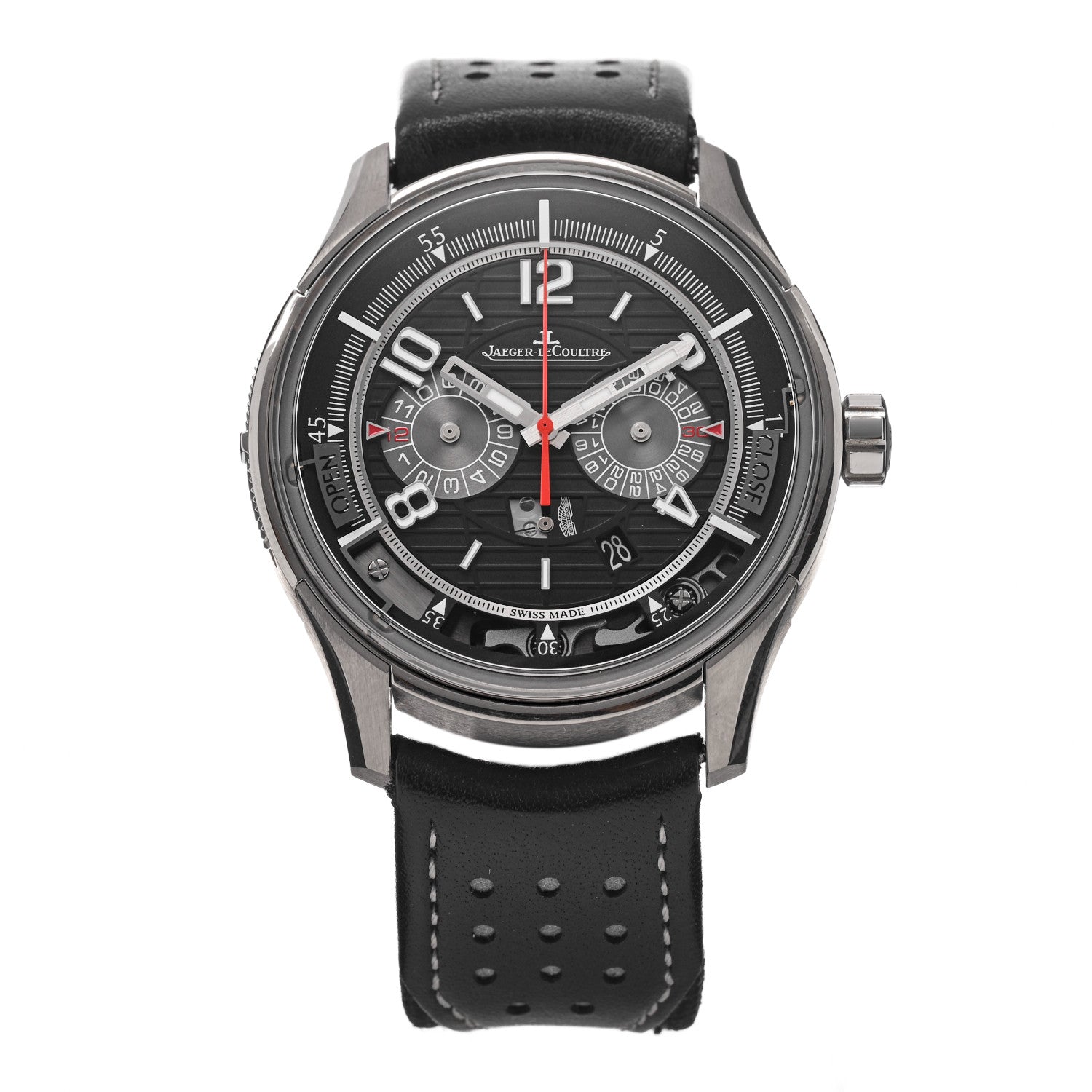 Jaeger-LeCoultre Titanium Calfskin 44mm Amvox II Chronograph Limited Edition Automatic Watch Black 192.T.25 1 of 6