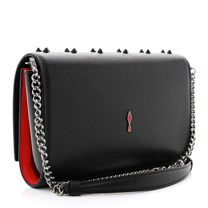 Christian Louboutin Calfskin Spikes Loubinthesky Paloma Clutch Black 3 of 11