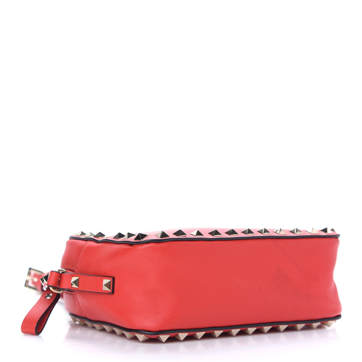 Calfskin Rockstud Camera Crossbody Bag Deep Orange