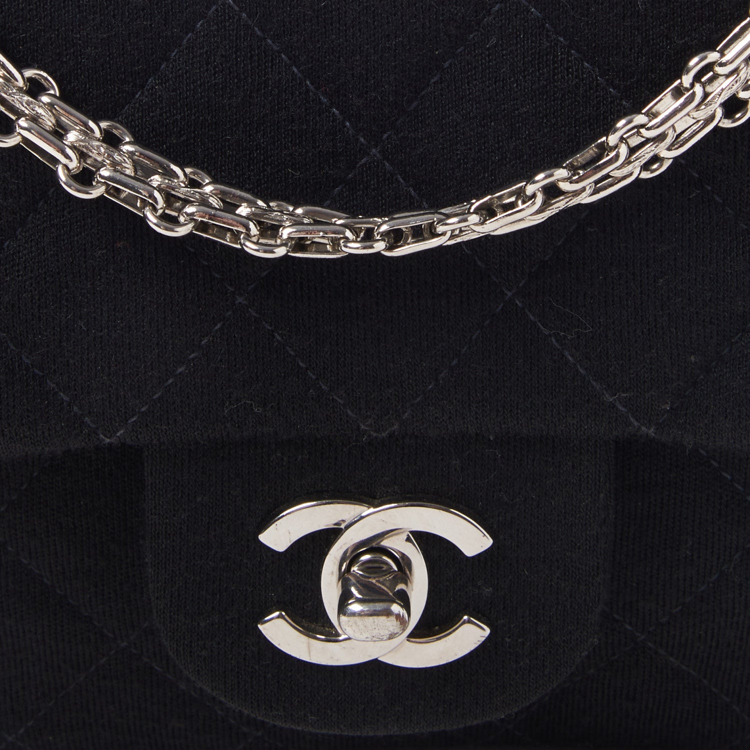 Chanel Jersey Quilted Medium Double Flap Black 8 of 9