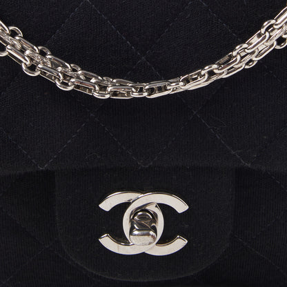 Chanel Jersey Quilted Medium Double Flap Black 8 of 9