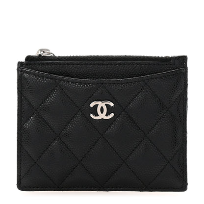 Chanel Caviar Quilted CC Zip Card Holder Black 1 of 8