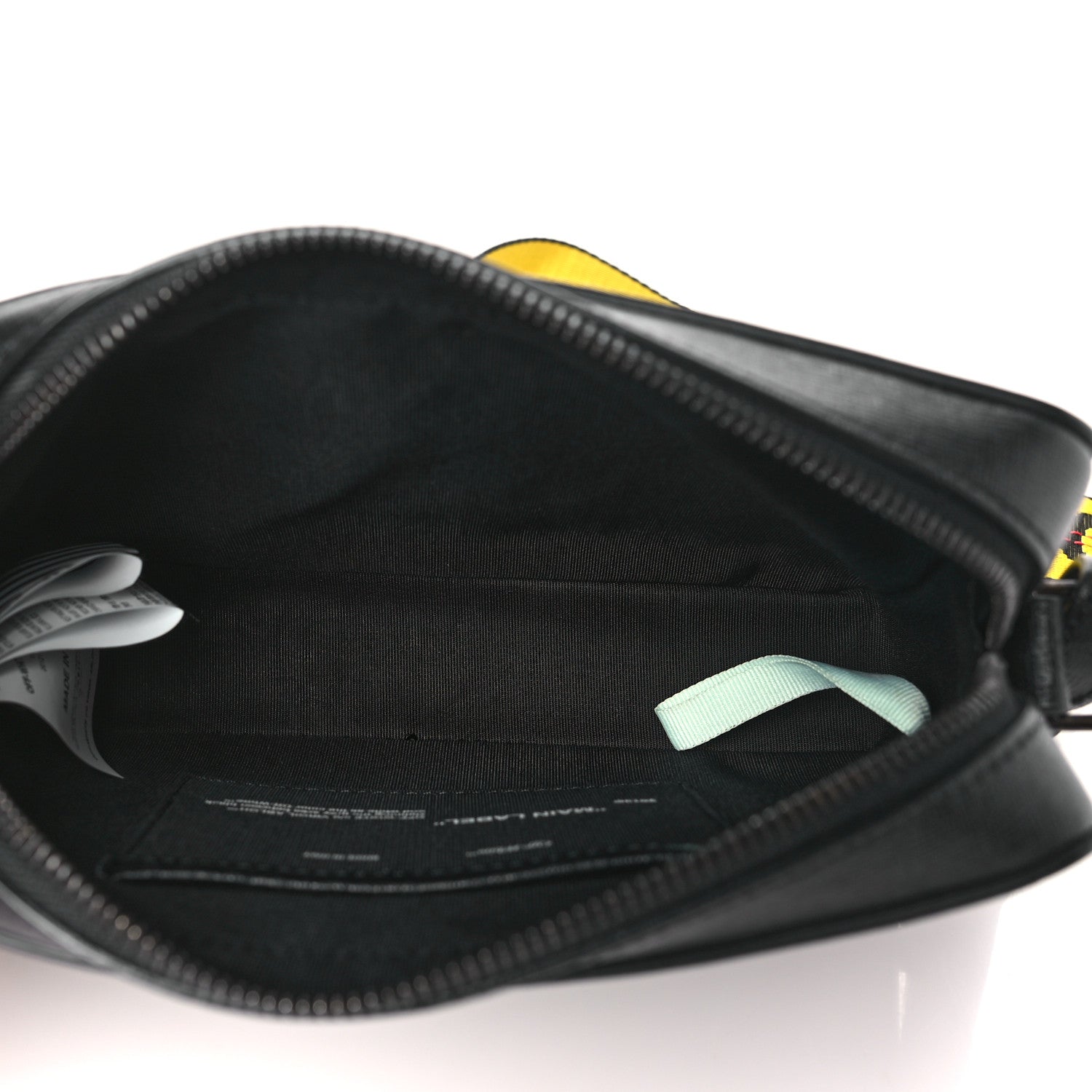 Off-White Saffiano Striped Mini Diag Bag Black White 5 of 10