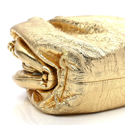 Bottega Veneta Metallic Crinkled Lambskin The Mini Pouch Oro 11 of 13