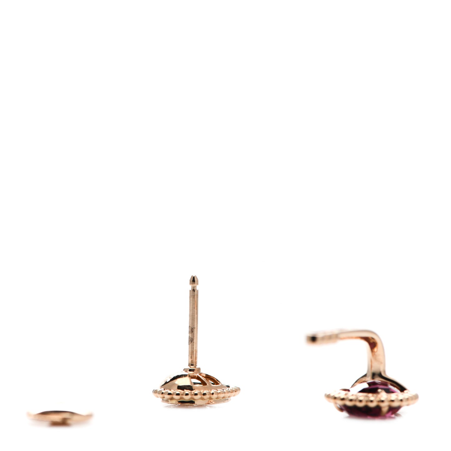 18K Rose Gold Diamond Garnet Serpent Boheme Single Earring