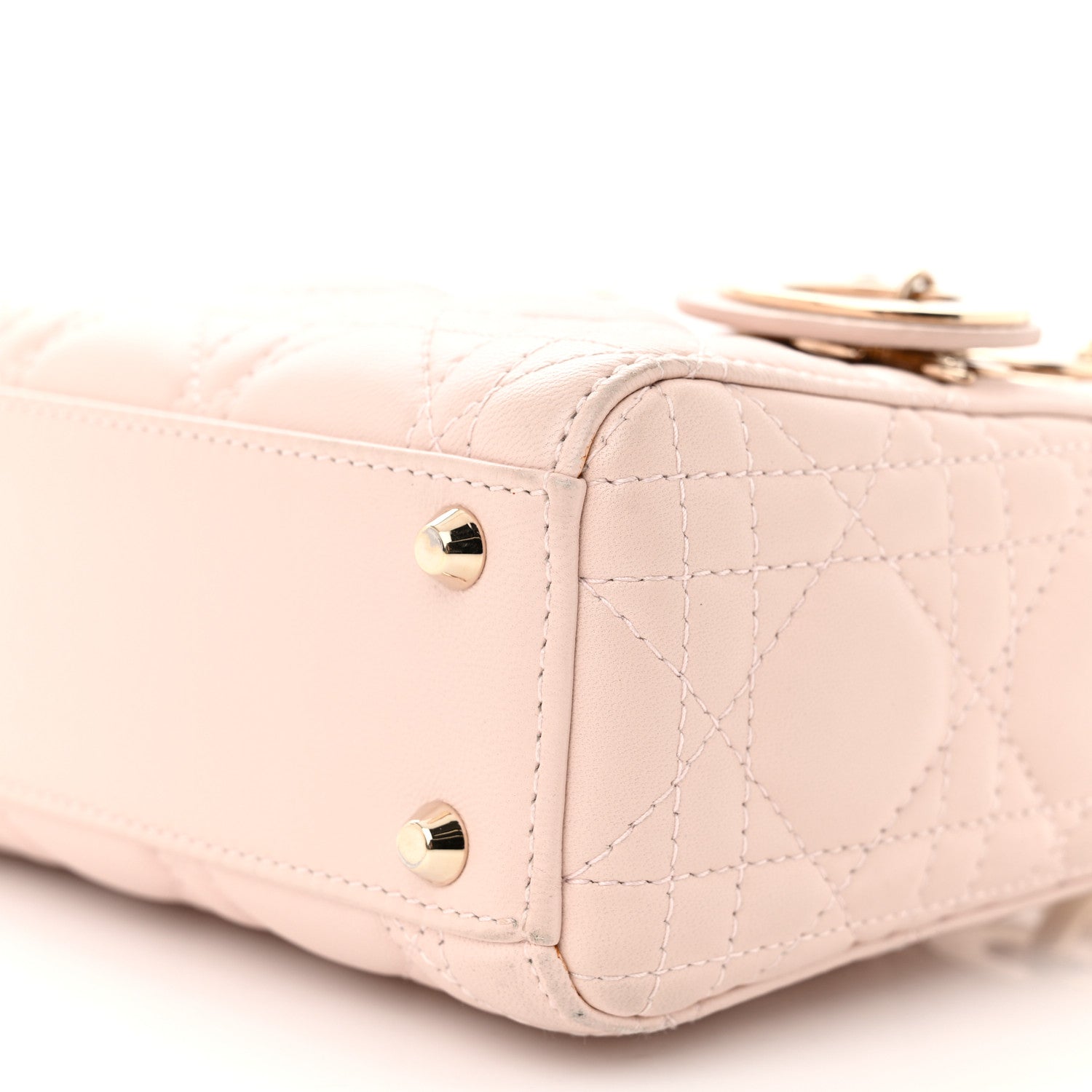 Christian Dior Lambskin Cannage Mini Lady Dior Rose Poudre 10 of 13