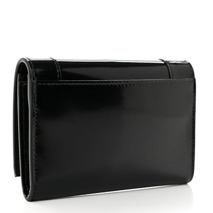 Saint Laurent Shiny Calfskin Small Monogram Cassandre Envelope Wallet Black 3 of 6