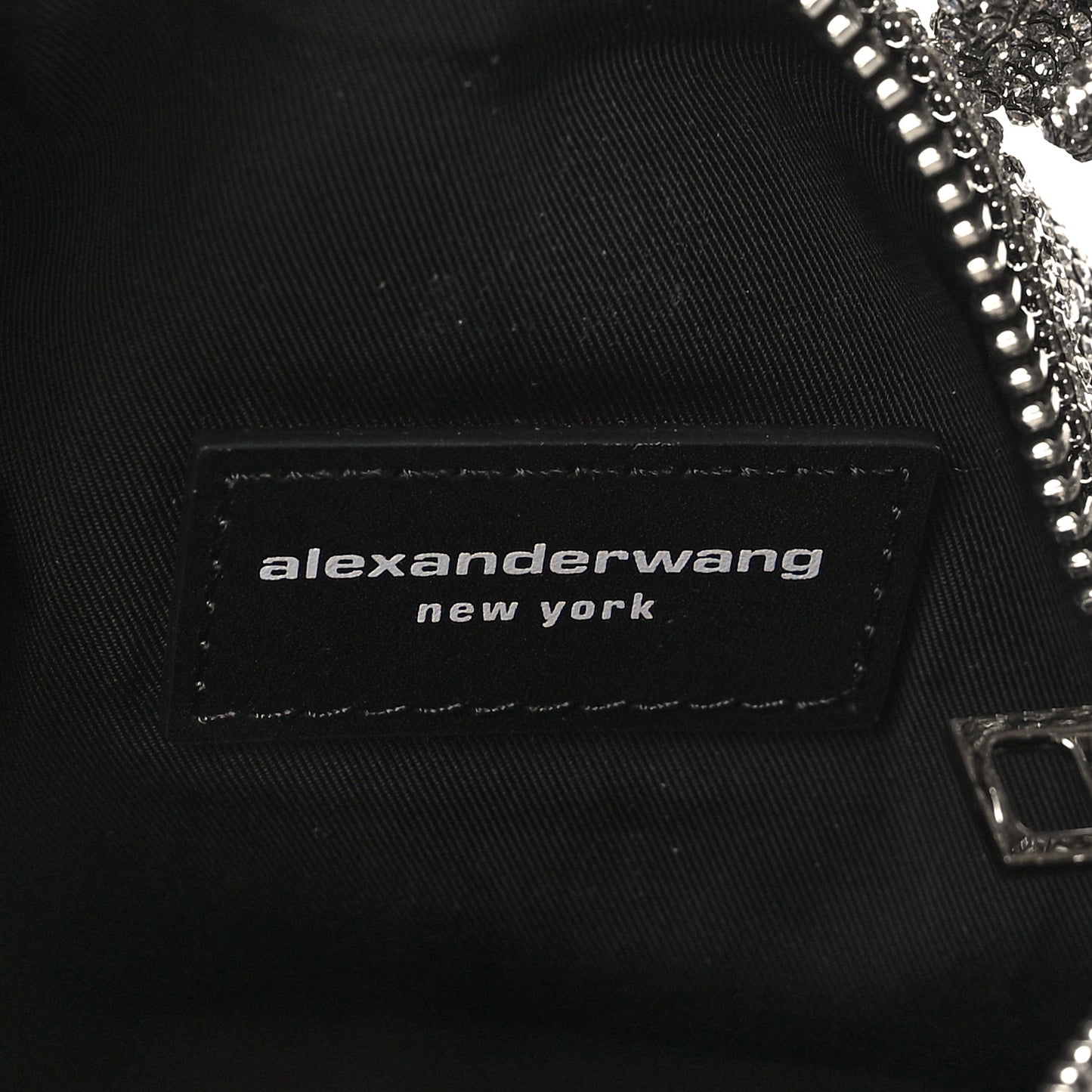 Mesh Crystal Rhinestone Mini Scrunchie Clutch Black Silver