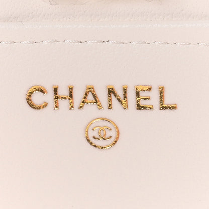 Chanel Lambskin Quilted Resin CC Mini Flap Bag White Black 5 of 10