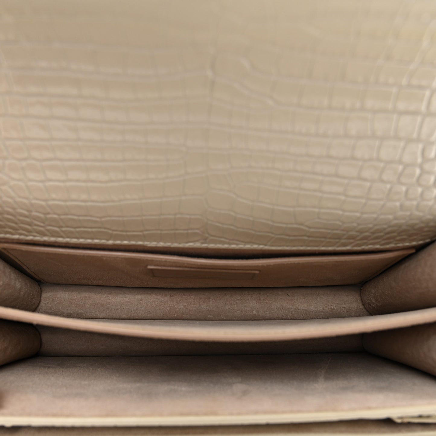 Calfskin Crocodile Embossed Medium Monogram Sunset Blanc Vintage