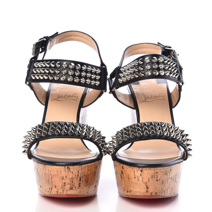 Christian Louboutin Calfskin Bikee Bike Zeppa 120 Wedges 37.5 Black 2 of 7