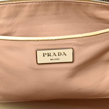 Prada Saffiano Vernice Crystal Studded Tote Talco 5 of 11
