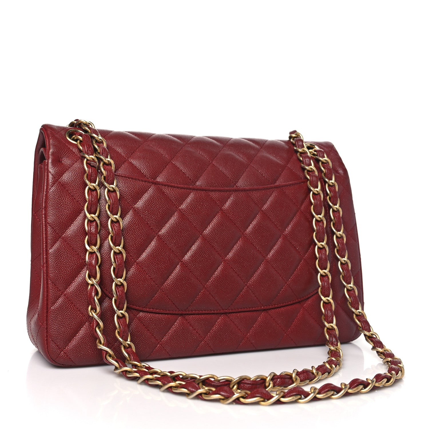 Chanel Iridescent Caviar Quilted Jumbo Double Flap Burgundy 3 of 12