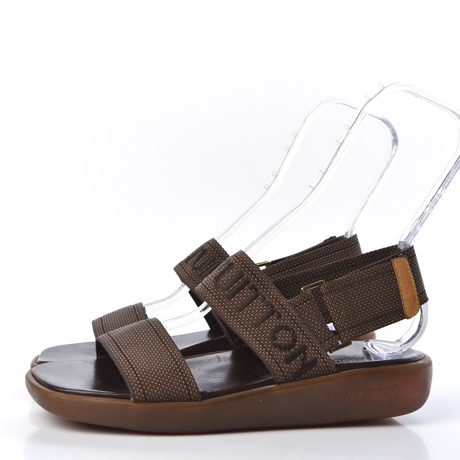 Louis Vuitton Nylon Platform Flat Sandals 39.5 Brown 2 of 10