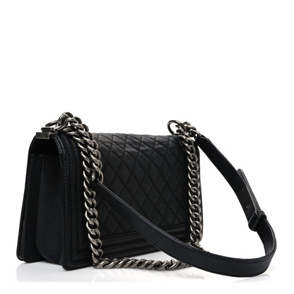Chanel Calfskin Quilted Metal Embellished Paris Dallas Medium Boy Flap Black 3 of 10