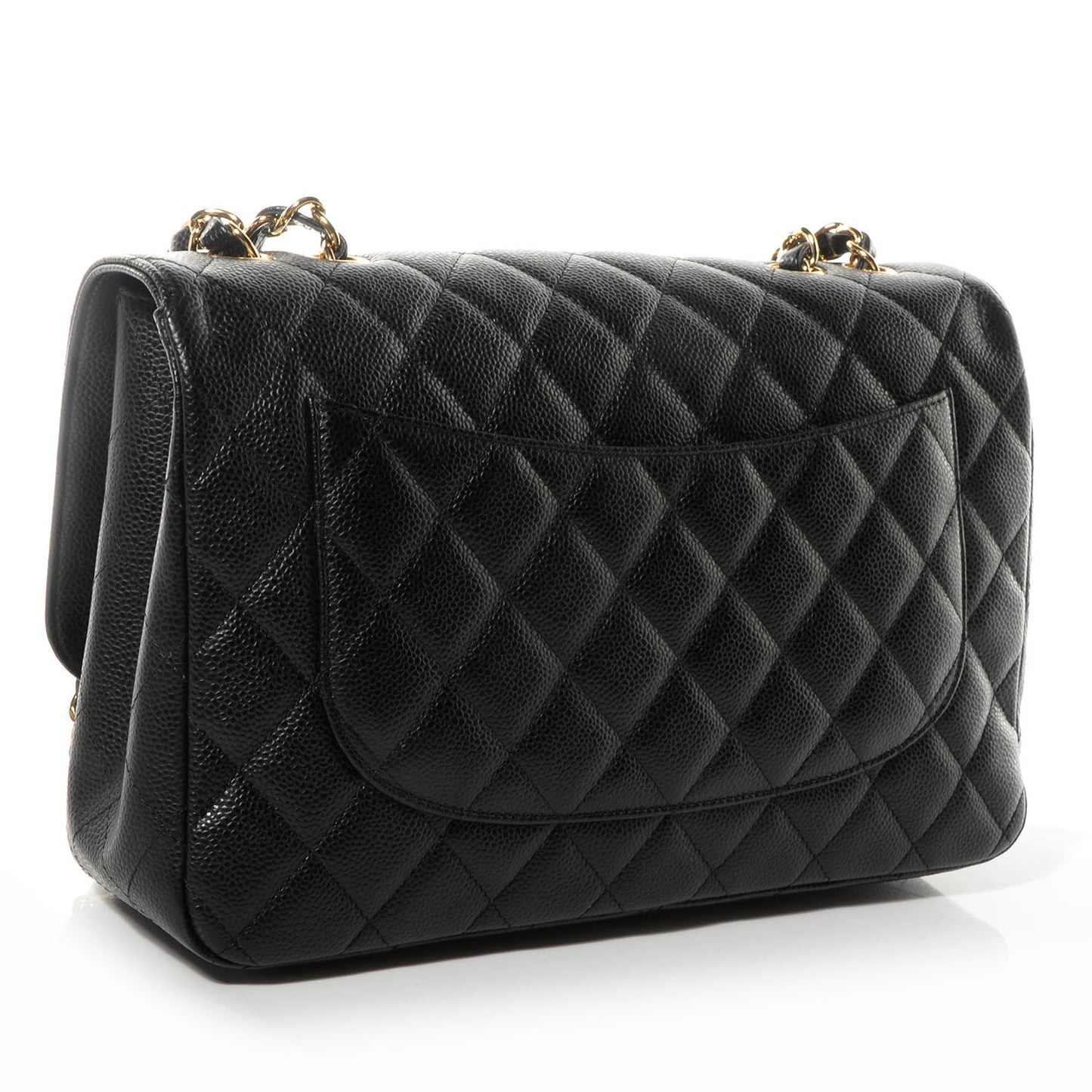 Caviar Jumbo Single Flap Black