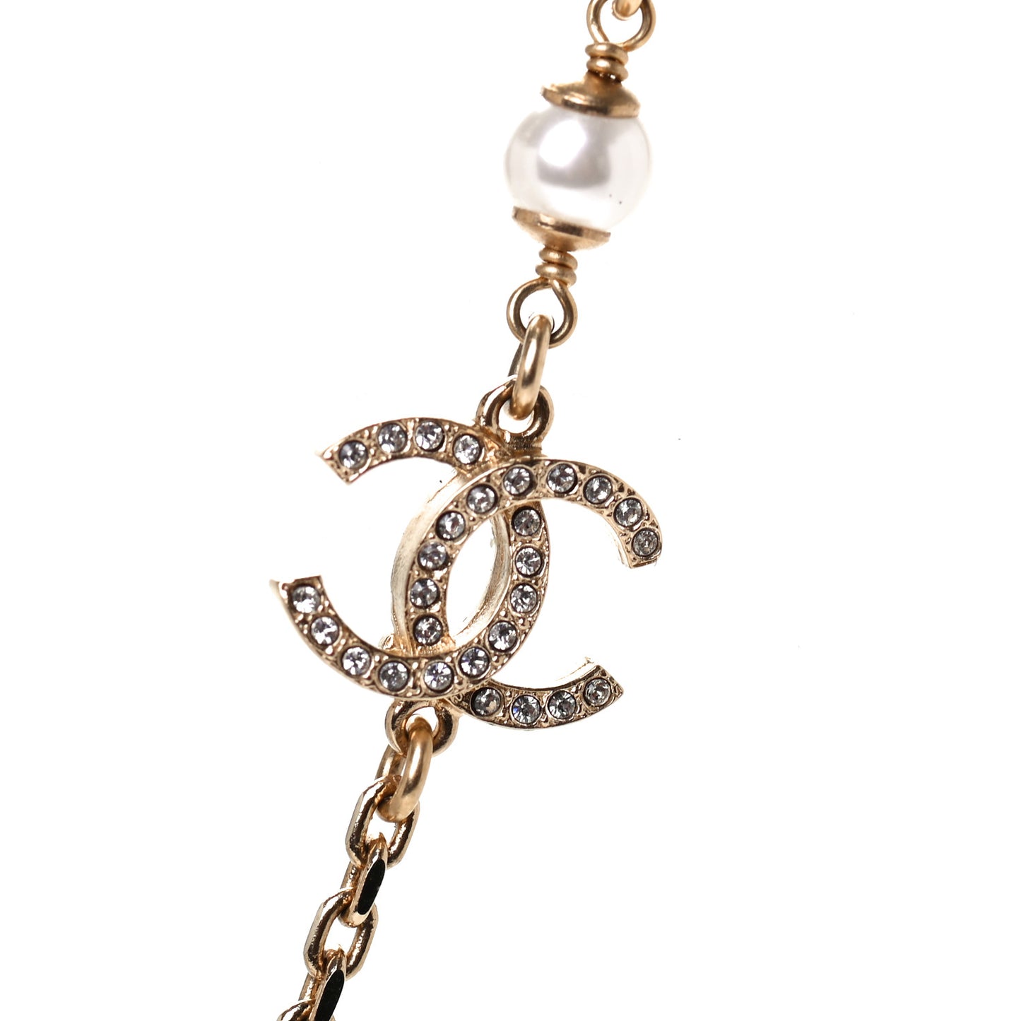 Crystal Pearl Airpod Necklace Gold