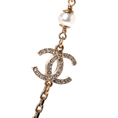Chanel Crystal Pearl Airpod Necklace Gold 3 of 4