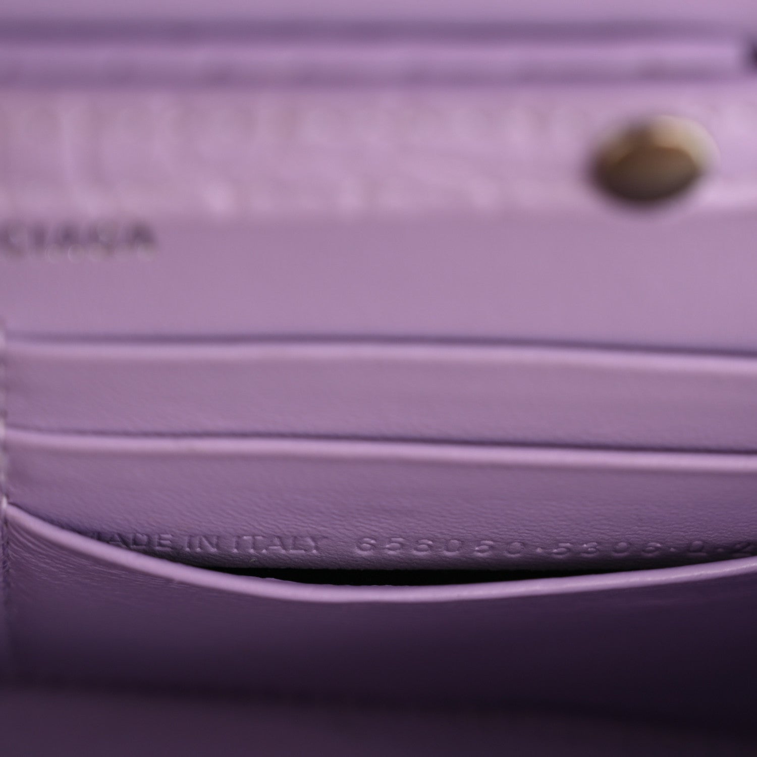 Balenciaga Shiny Calfskin Crocodile Embossed Hourglass Chain Bag Lilac 6 of 11