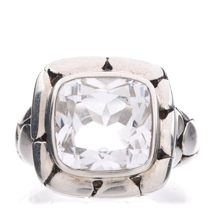 John Hardy Sterling Silver White Topaz Kali Square Ring 54 7 1 of 5