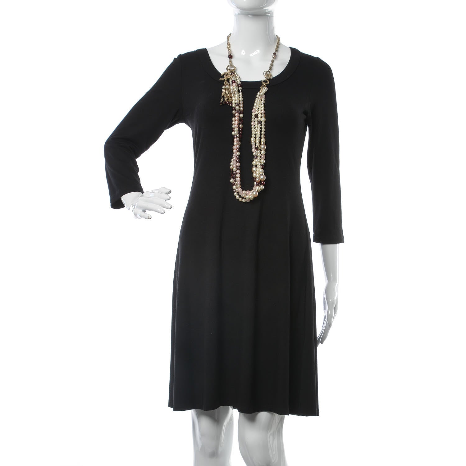 Chanel Pearl CC Tassel Multistrand Necklace Gold Burgundy 2 of 7