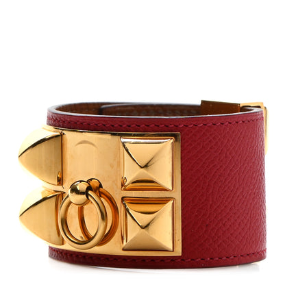 Hermes Epsom Collier De Chien CDC Bracelet S Rouge Casaque 1 of 10
